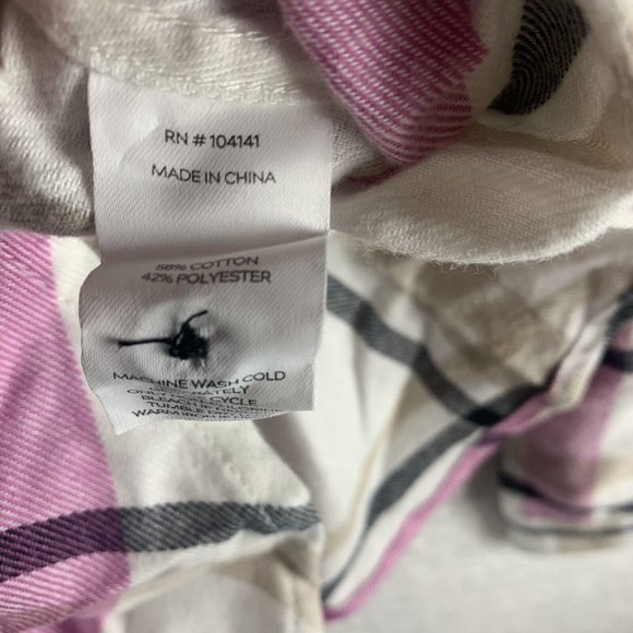 Alpine Design Shirt Women's XL Dragon Fruit Plaid Cotton Flannel Button-Up 8245 - Picture 5 of 8